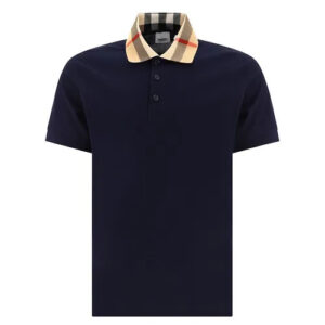 Áo Polo Nam Burberry With Check Collar Shirt 8072661 Màu Xanh
