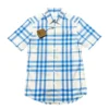 Áo Sơ Mi Cộc Tay Nam Burberry Checked Short-Sleeved Shirt Màu Xanh/Trắng
