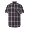 Áo Sơ Mi Nam Burberry Short-Sleeve Shirt Kẻ Xanh Navy