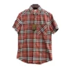 Áo Sơ Mi Nam Burberry Short-Sleeve Soft Fawn Ip Check Shirt Kẻ Đỏ