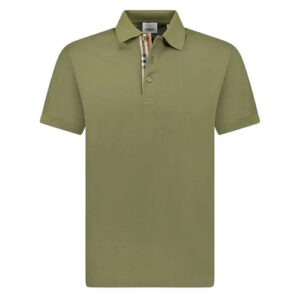 Áo Polo Nam Burberry Hartford Check Placket Polo Màu Xanh Olive